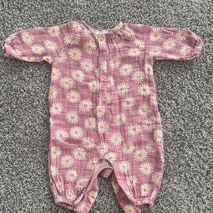 Angel Dear Pink Daisy Print Kids Footie